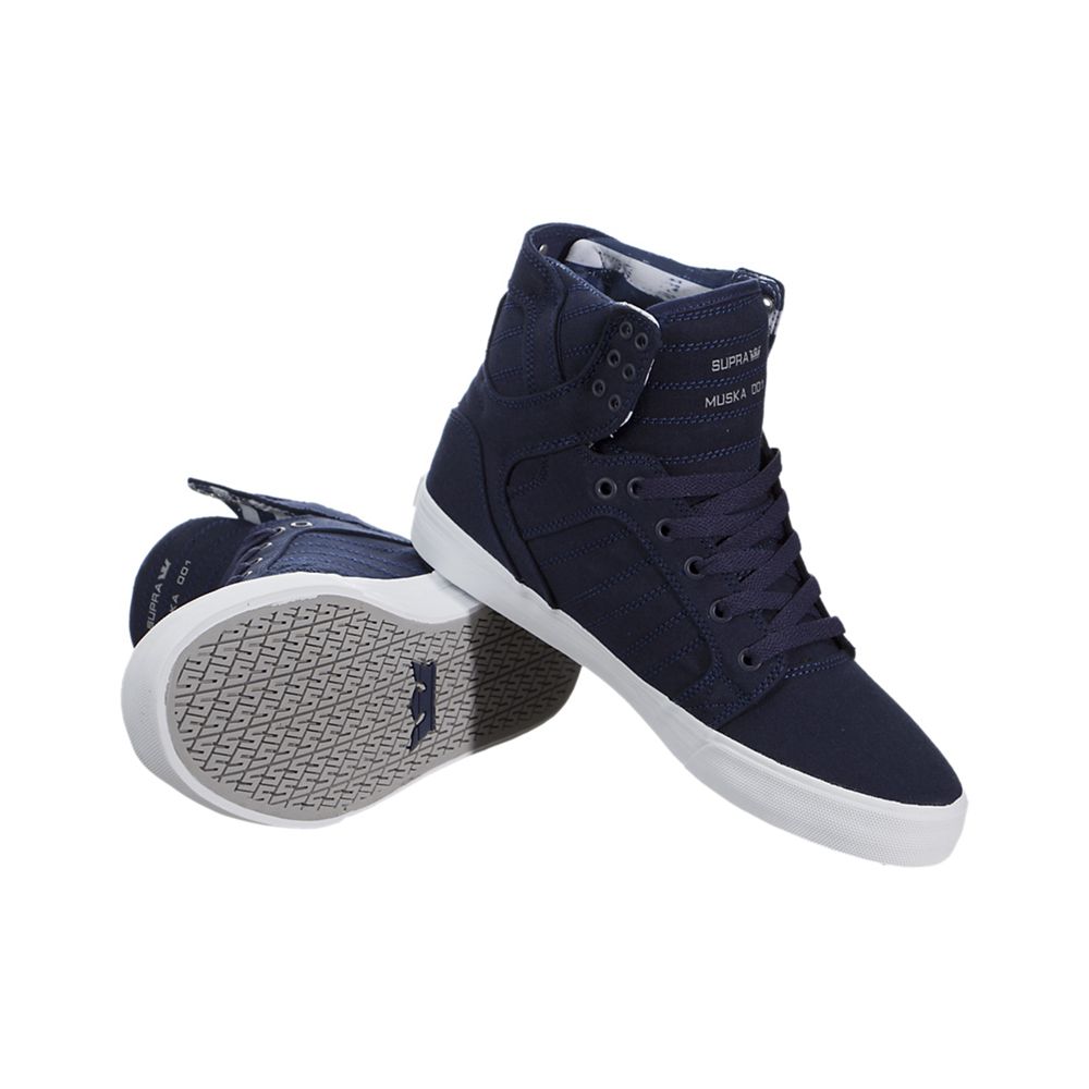 Baskets Montantes Supra SkyTop Bleu Marine Navy/White Homme | UAF-51065005